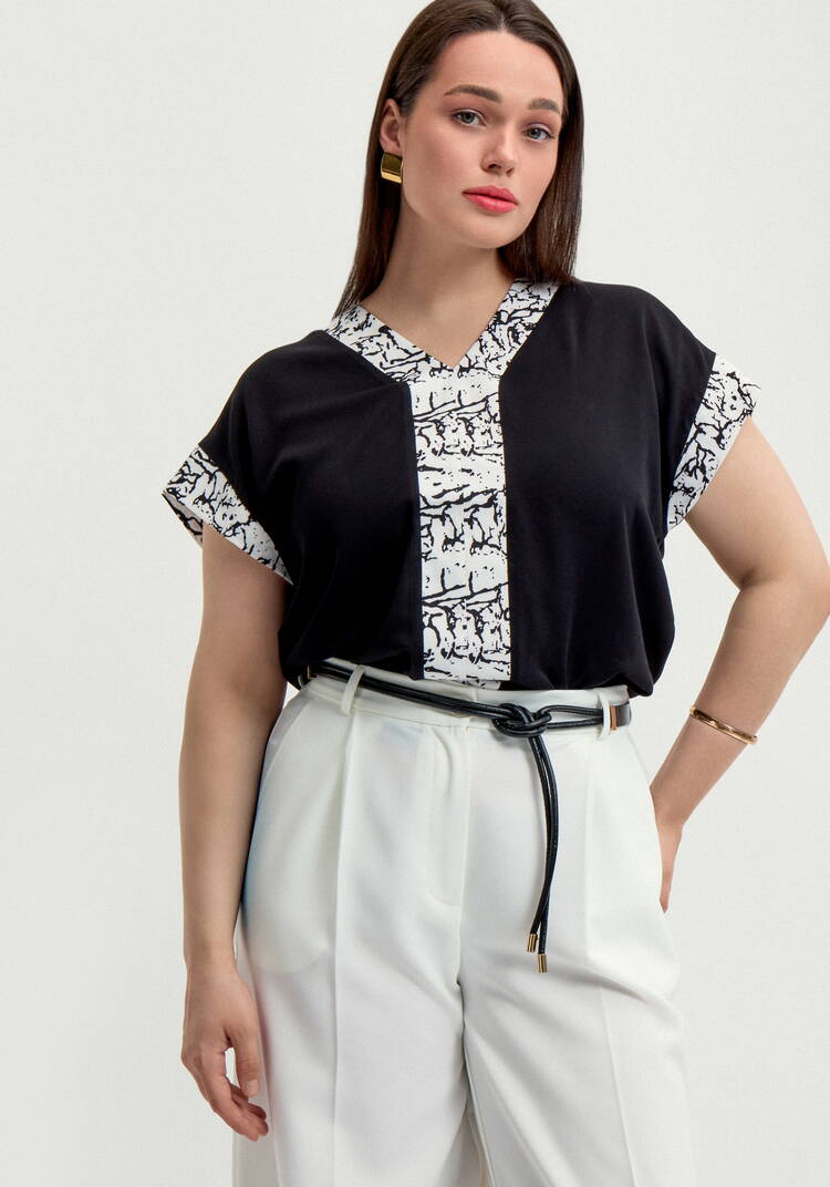 Блуза с леопардовой окантовкой шир.  750, рис. 8