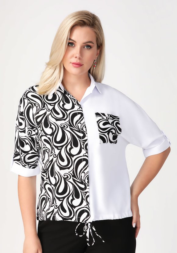 Блуза Яркое притяжение шир.  580, рис. 1