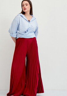 Брюки гофре с декоративным поясом