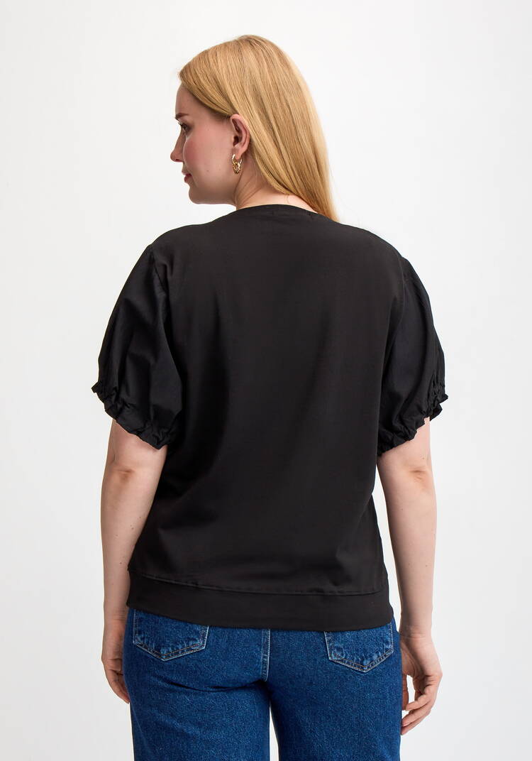 Блуза с ярким принтом и коротким рукавом шир.  750, рис. 26