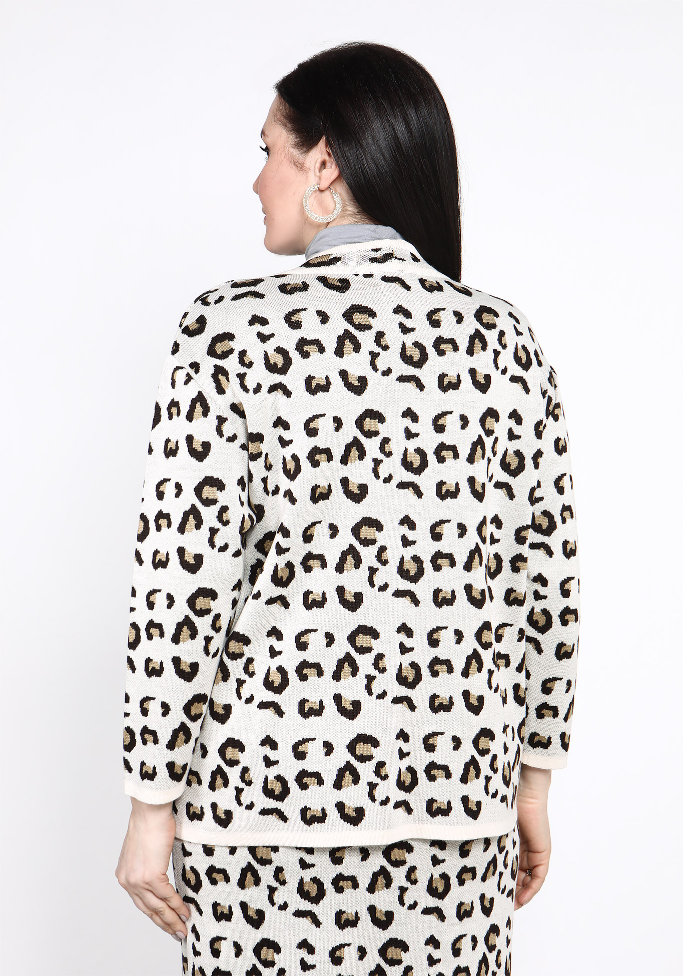 Жакет с леопардовым принтом Vivawool, размер 48, цвет молочный - фото 8