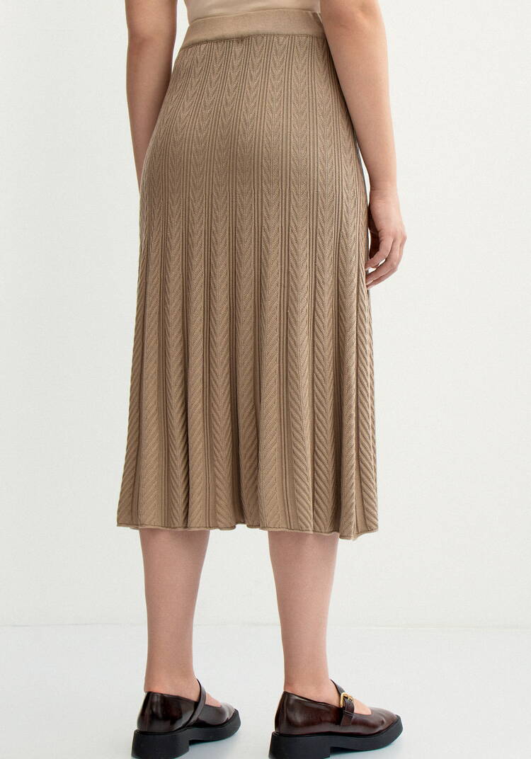 Юбка миди фактурная на широком поясе шир.  750, рис. 3