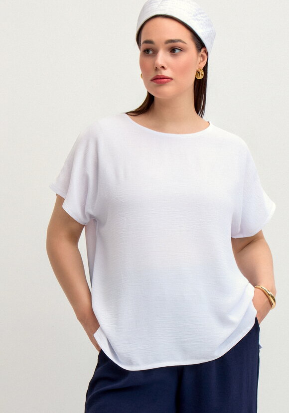 Блуза с круглой горловиной и разрезами шир.  580, рис. 23