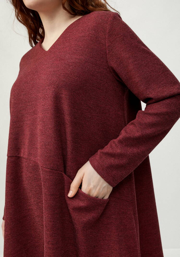 Туника с V-образным вырезом и косым низом шир.  750, рис. 12