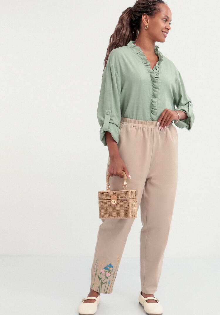 Брюки-бананы с вышивкой шир.  750, рис. 7