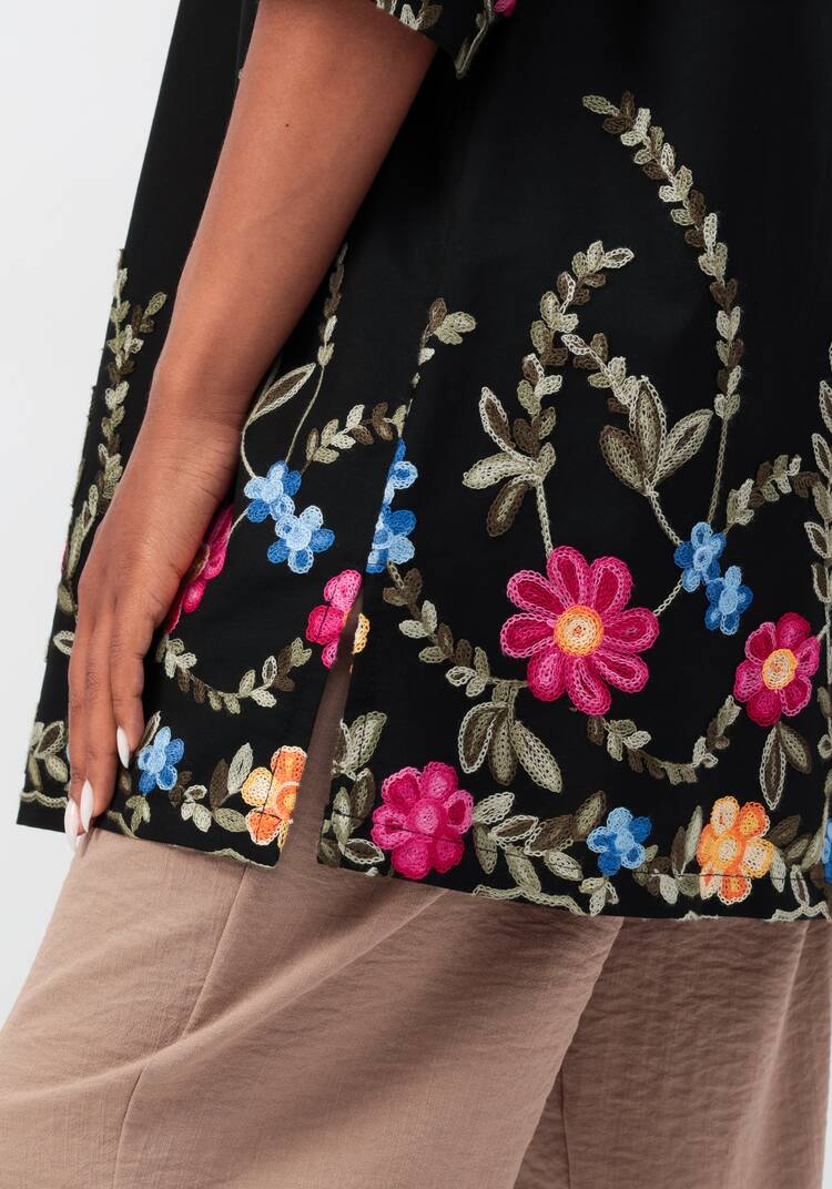 Блуза с цветочной вышивкой и рукавом реглан шир.  750, рис. 32