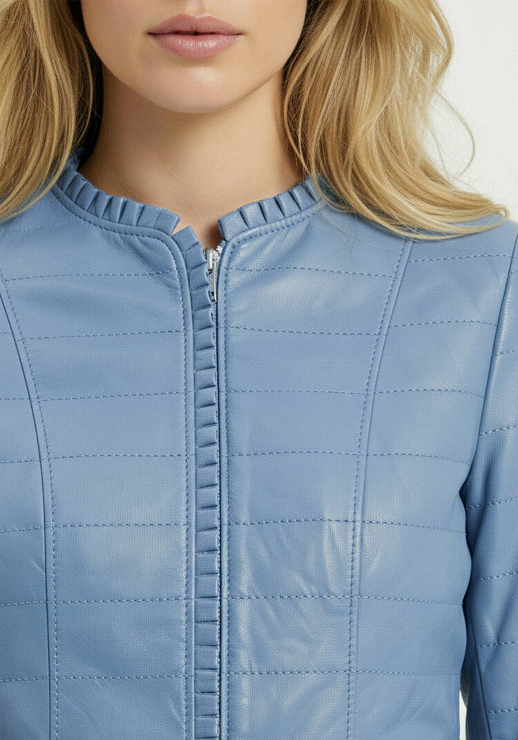 Куртка из экокожи с рюшей шир.  750, рис. 14