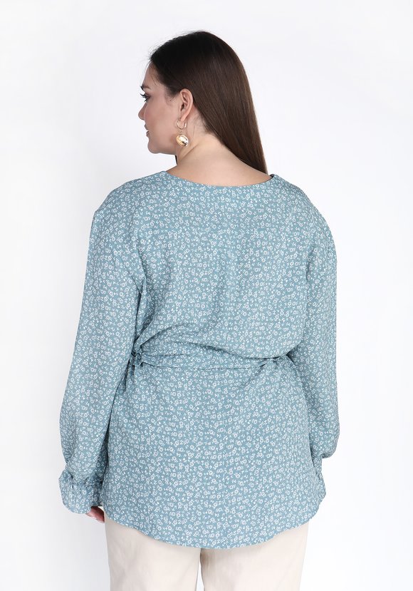 Блуза с кулиской на талии шир.  580, рис. 3