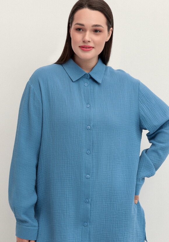 Рубашка муслиновая свободного кроя шир.  580, рис. 7