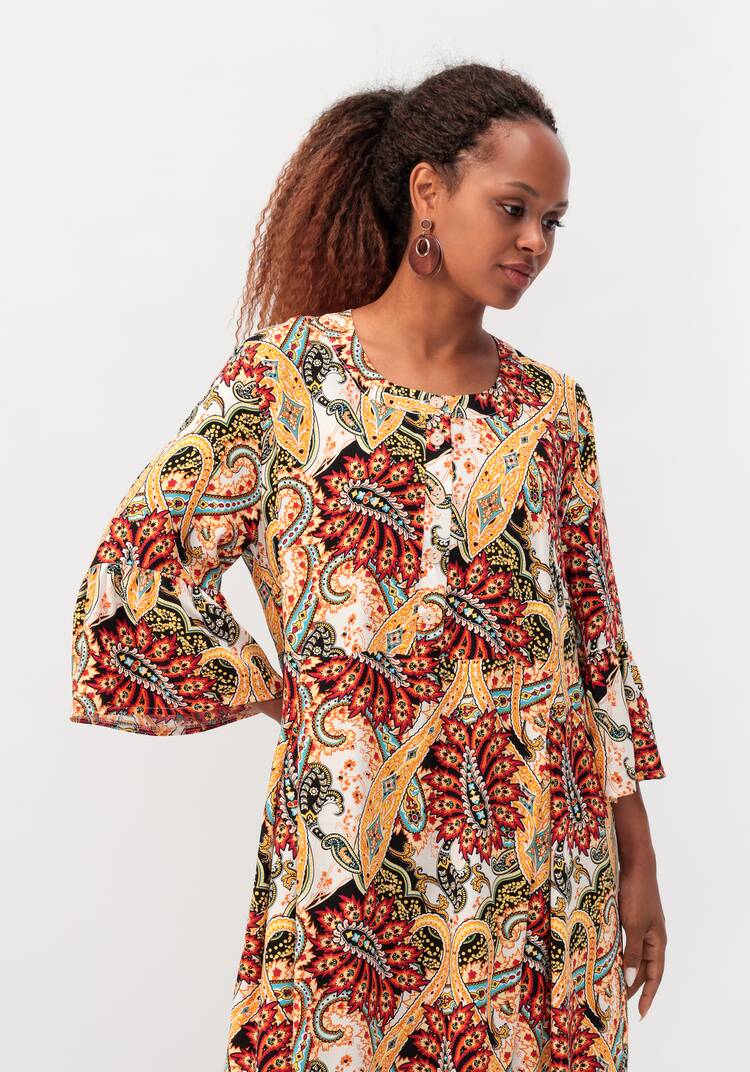 Платье свободного силуэта с рюшей по рукавам шир.  750, рис. 10