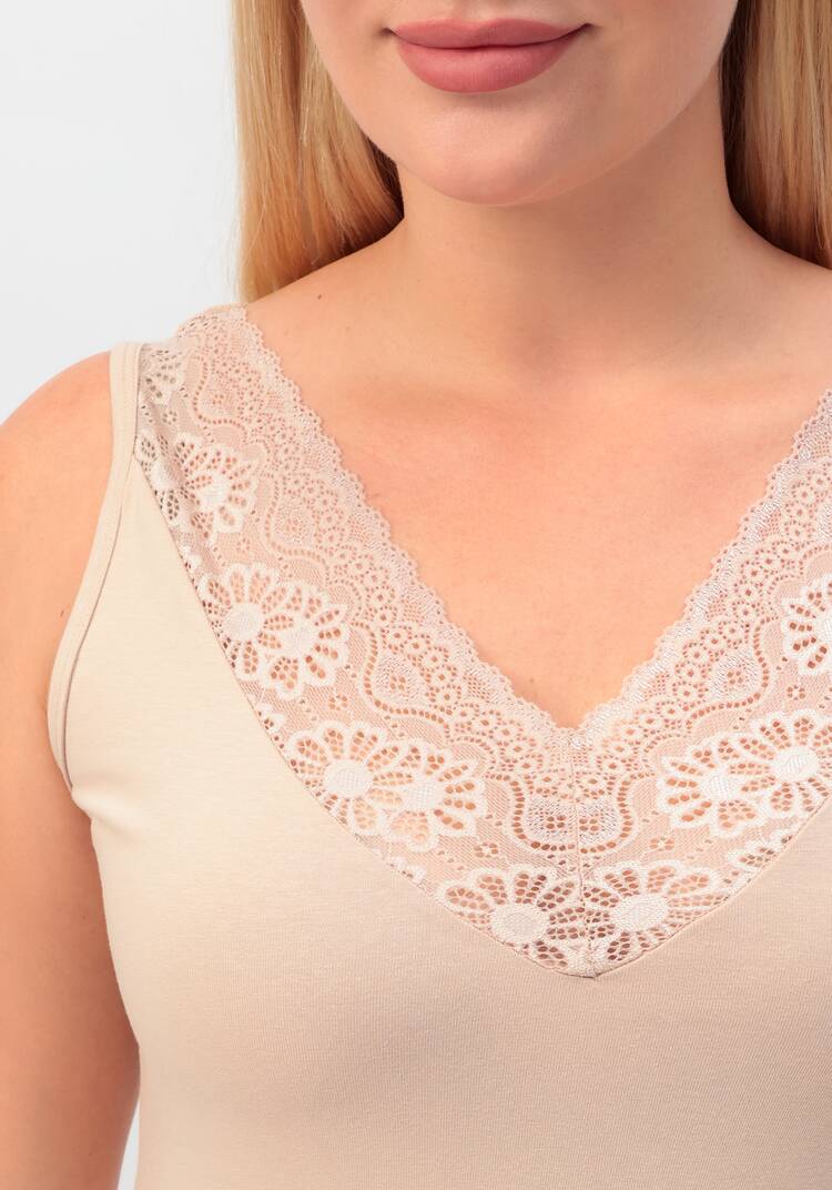 Майка с кружевом по низу Лайма шир.  750, рис. 10