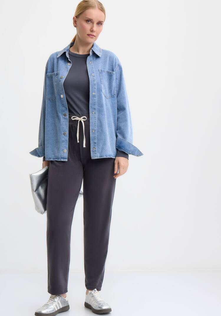 Брюки велюровые прямые на резинке по поясу шир.  750, рис. 31