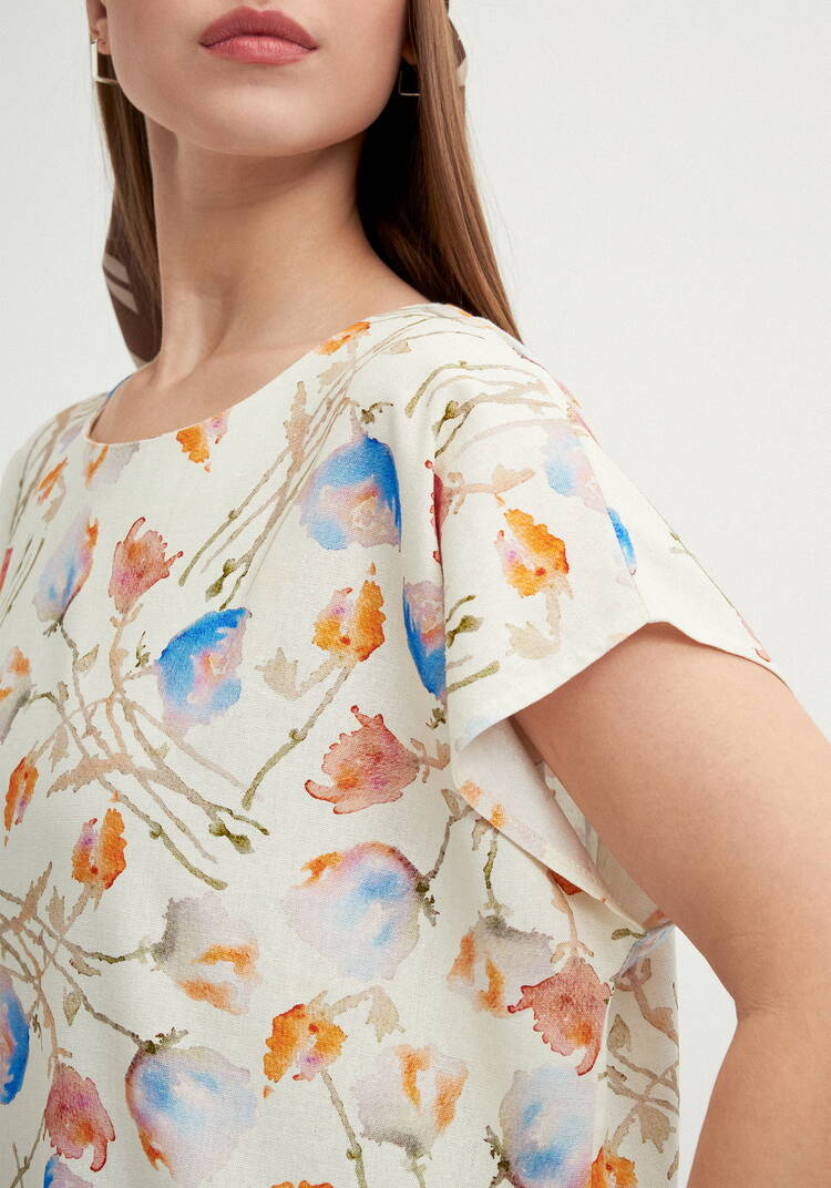 Блуза изо льна с коротким рукавом шир.  750, рис. 13