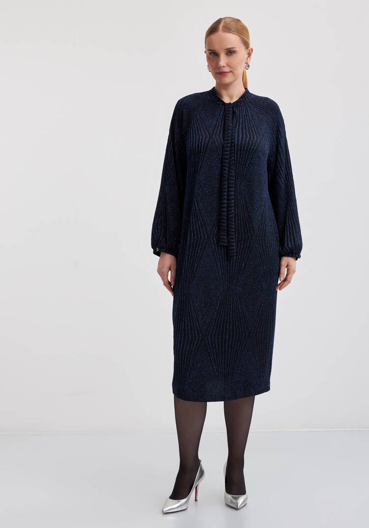 Платье трикотажное с бантом и люрексом шир.  750, рис. 10