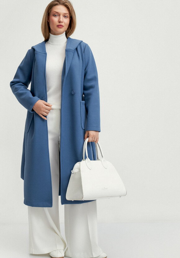 Пальто удлиненное на запах с разрезами шир.  580, рис. 11