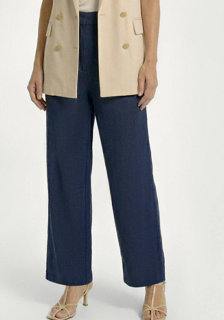 Брюки от бедра прямые изо льна шир.  750, рис. 2