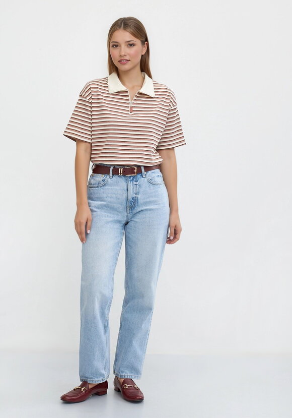 Поло на молнии в полоску шир.  580, рис. 6