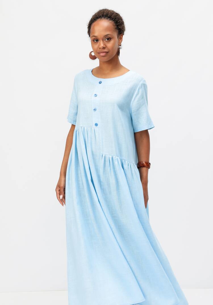 Платье с декоративной планкой и пуговицами шир.  750, рис. 15