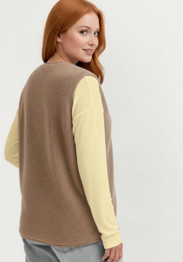 Жилет удлинённый из искусственного меха шир.  750, рис. 3