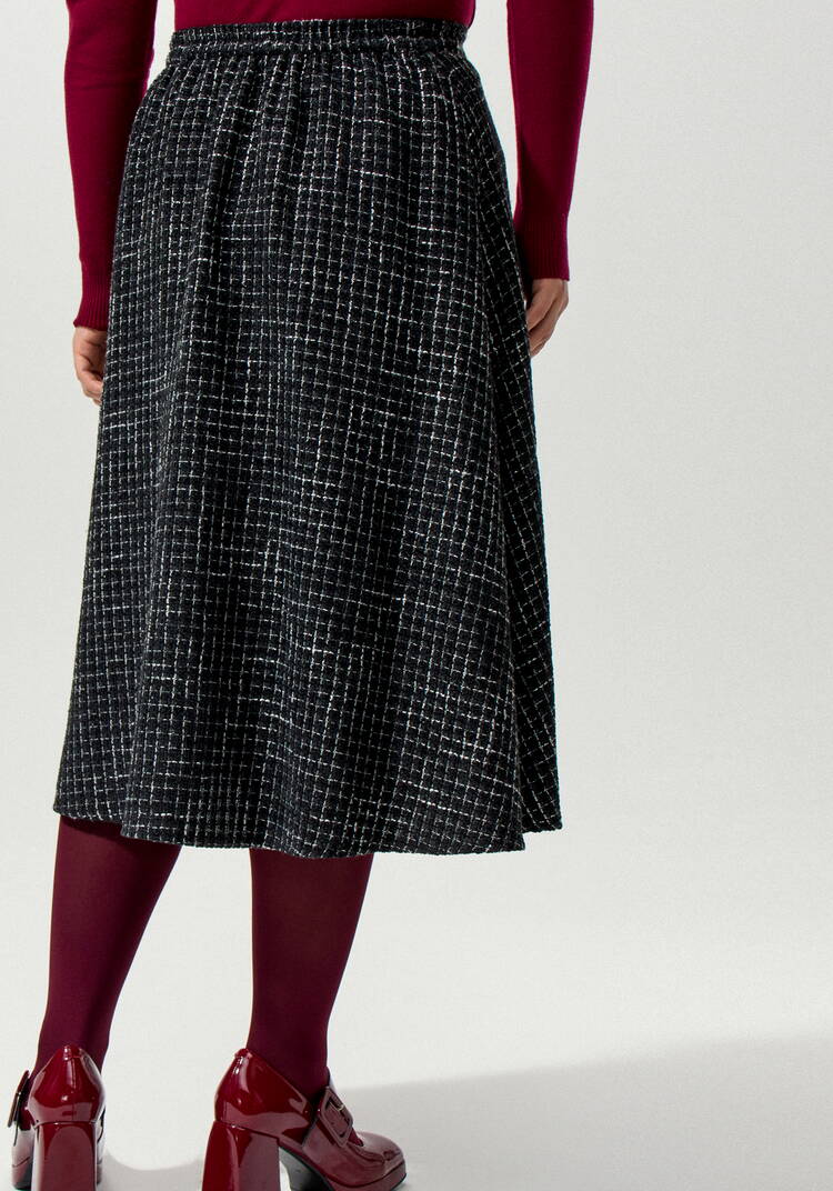 Юбка А-силуэта на резинке по спинке твидовая шир.  750, рис. 3