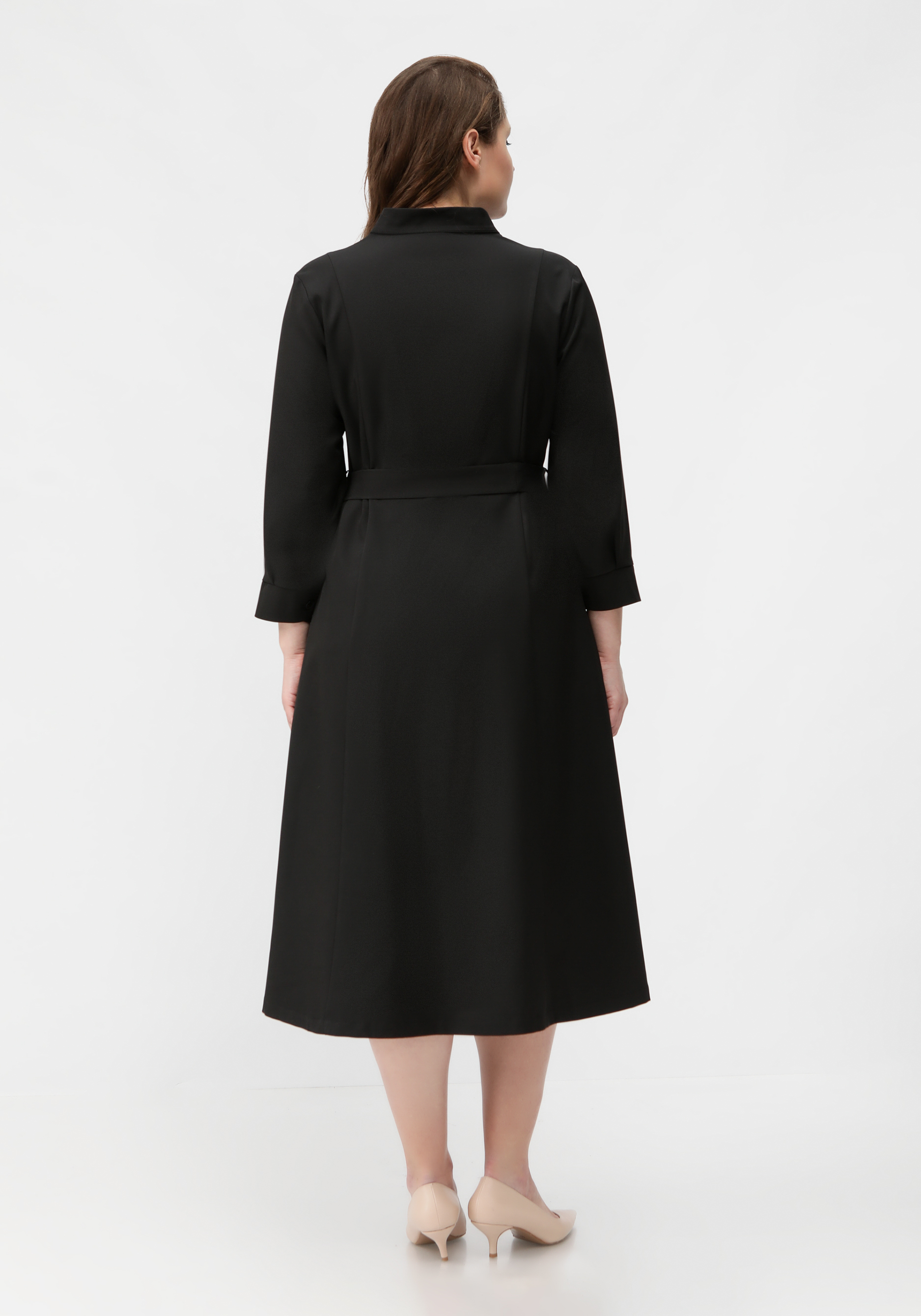 Платье с контрастными вставками в складках VeraVo, цвет черный, размер 60 - фото 9