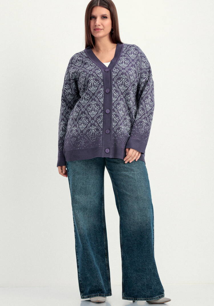 Кардиган с узорами и эффектом деграде шир.  750, рис. 18