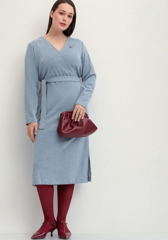 Платье трикотажное с поясом шир.  580, рис. 1