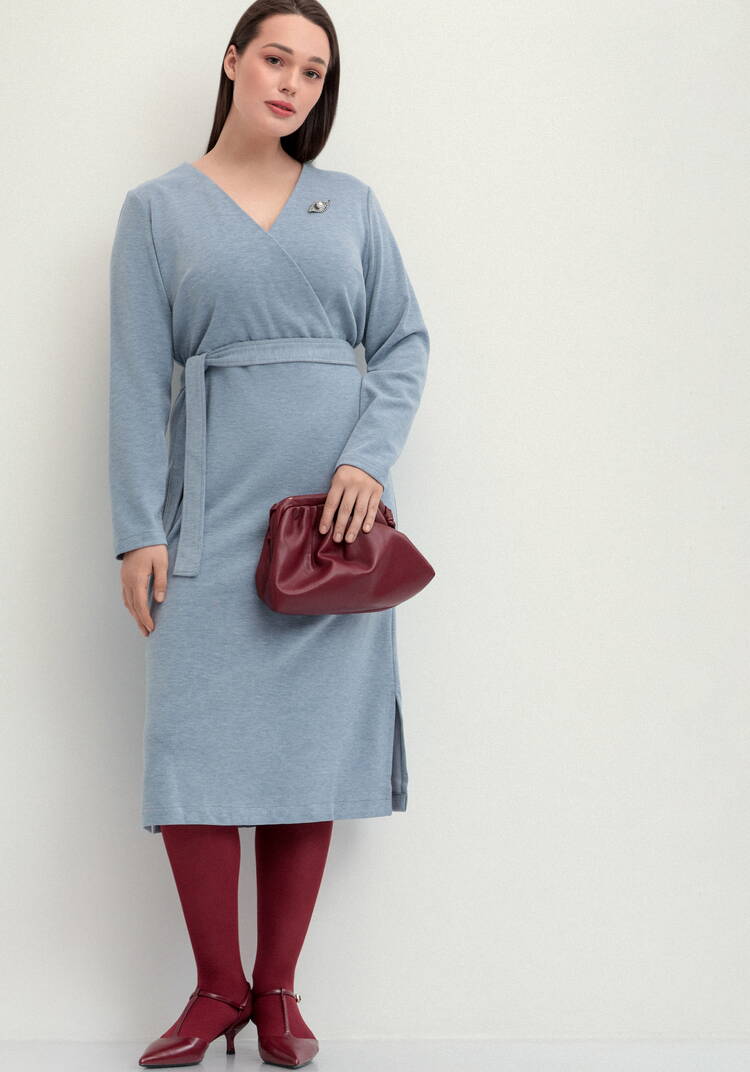 Платье трикотажное с поясом шир.  750, рис. 1