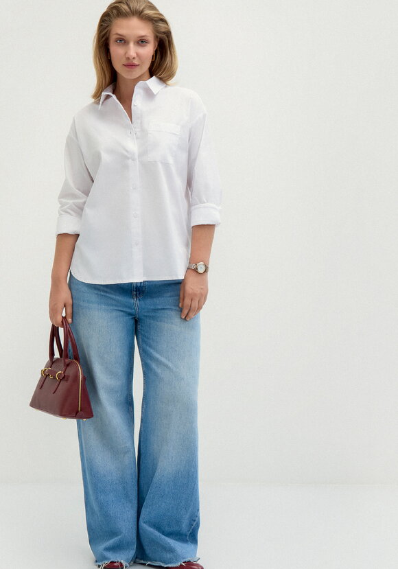 Рубашка оверсайз со спущенным плечом шир.  580, рис. 8