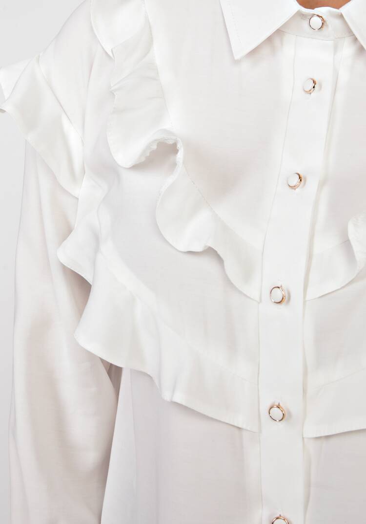 Блуза с рюшами на пуговицах шир.  750, рис. 5