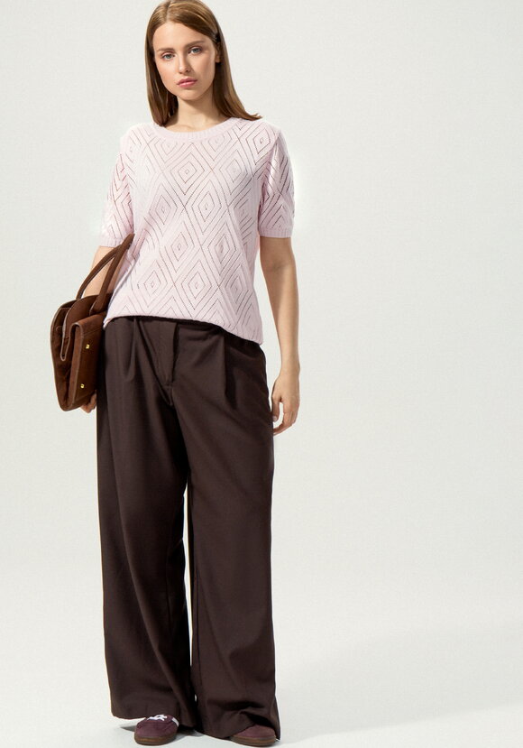 Джемпер с коротким рукавом ажурный шир.  580, рис. 26