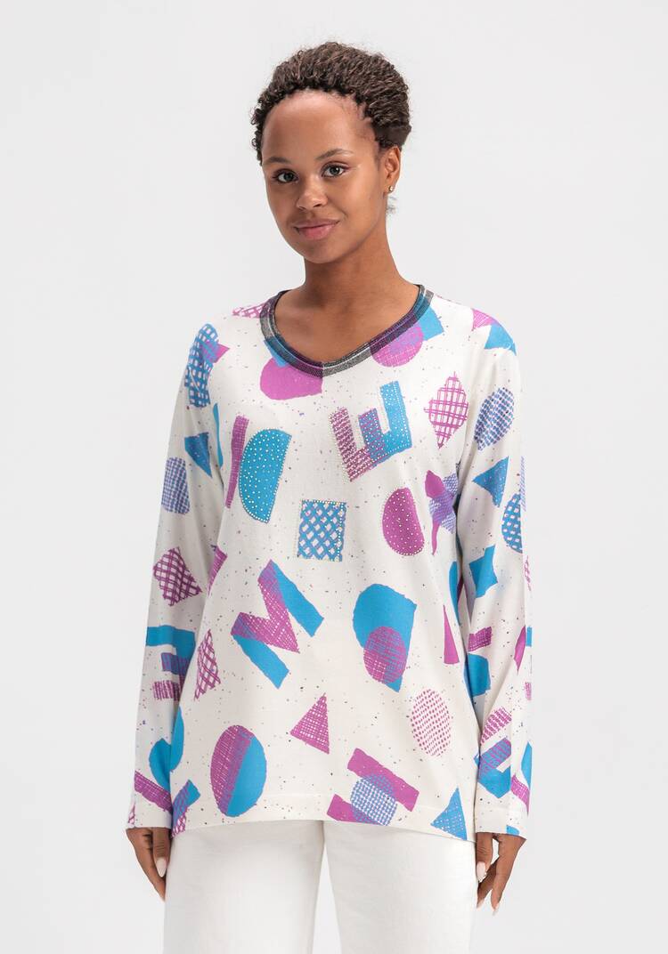 Джемпер с рисунком и стразами шир.  750, рис. 10