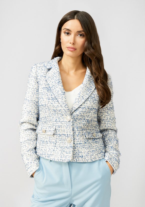 Жакет укороченный из твида шир.  580, рис. 1