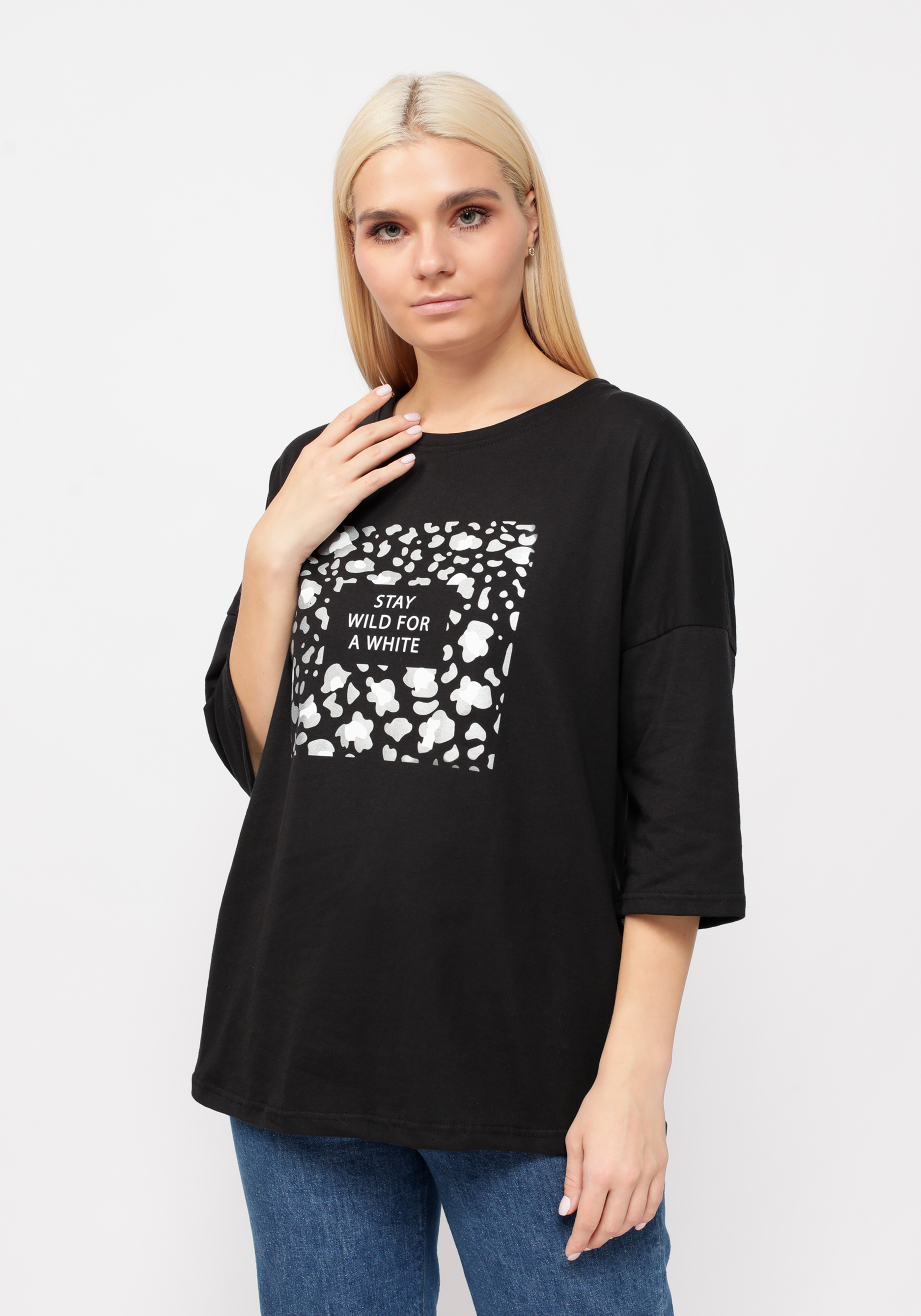Блуза "Айбике" ТМ ТЕКСПЛЮС, цвет черный, размер 60 - фото 1