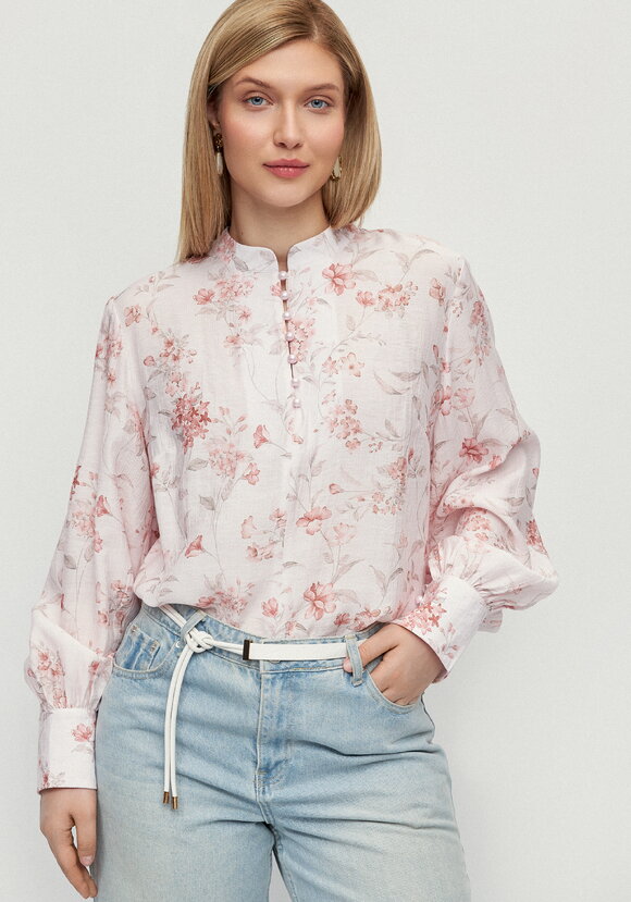 Блуза с жемчужными пуговицами Грейс шир.  580, рис. 9