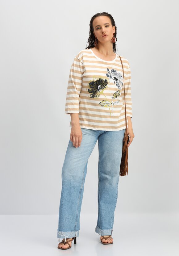 Лонгслив с цветами 3D шир.  580, рис. 35