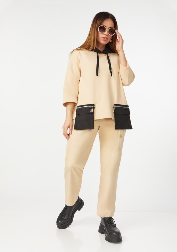 Брюки с декоративными пуговицами по бокам шир.  580, рис. 4