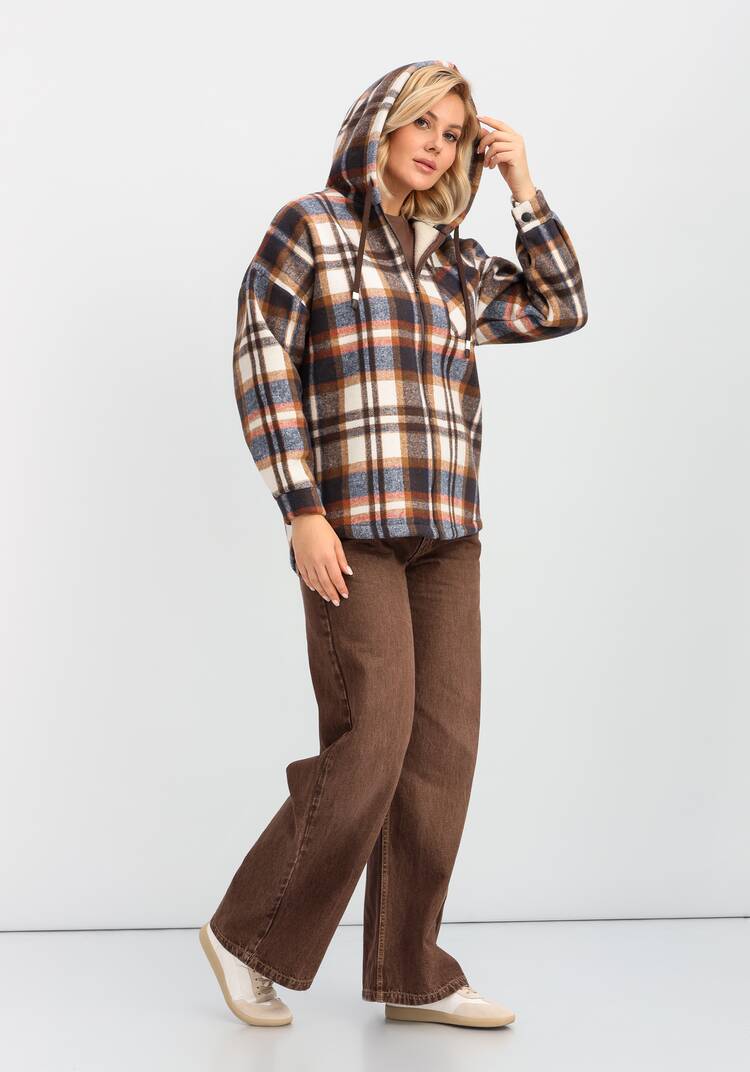 Толстовка утеплённая в клетку шир.  750, рис. 29