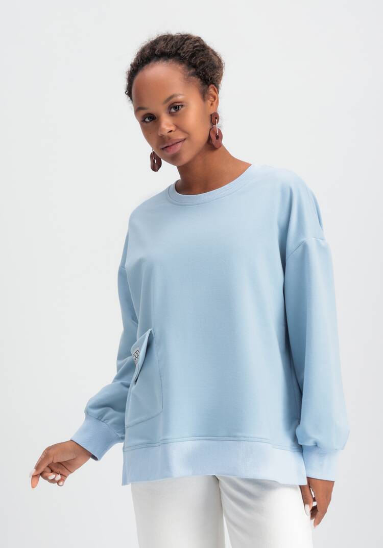 Свитшот свободного кроя с накладным карманом шир.  750, рис. 16