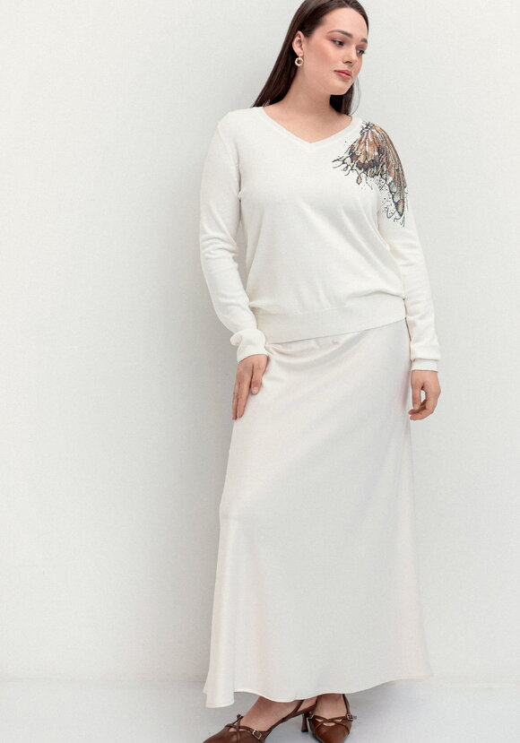 Джемпер с V-образным вырезом и рисунком шир.  580, рис. 15