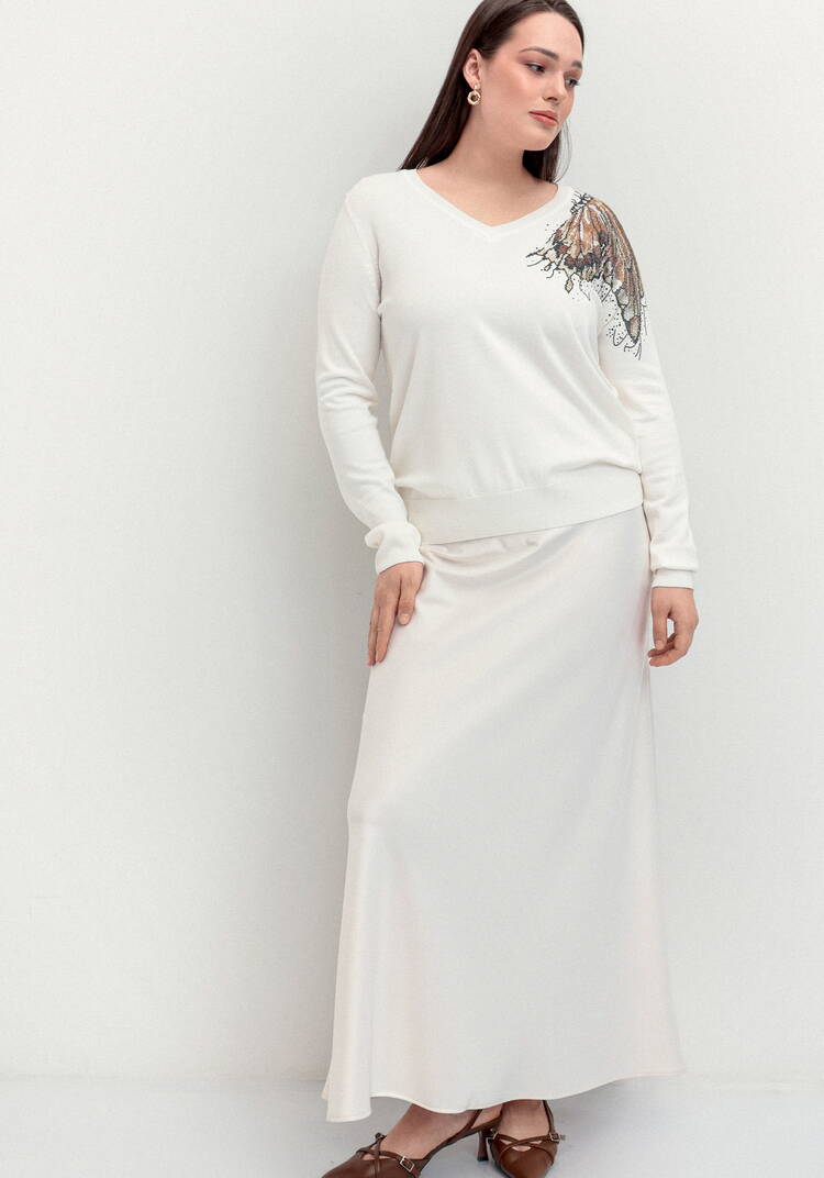 Джемпер с V-образным вырезом и рисунком шир.  750, рис. 15