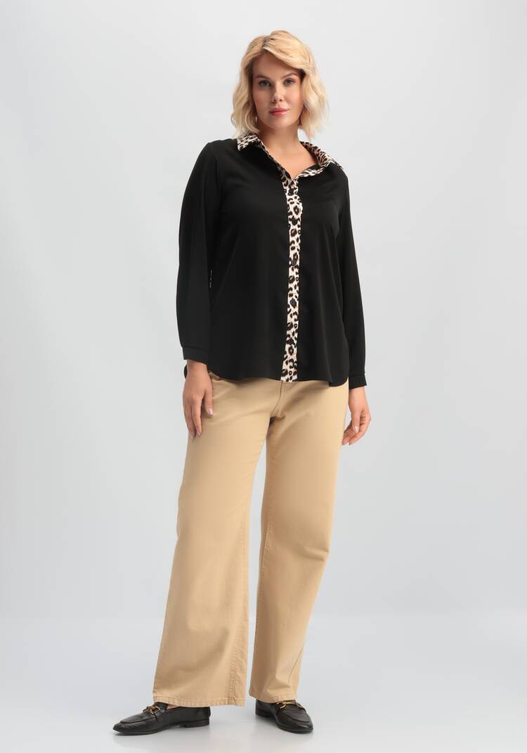 Блуза с принтом по воротнику и планке шир.  750, рис. 18