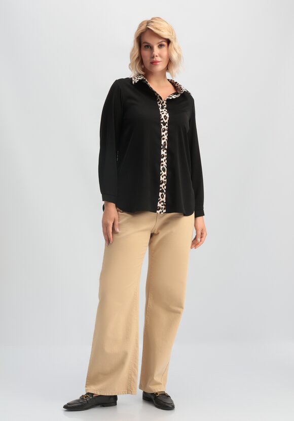 Блуза с принтом по воротнику и планке шир.  580, рис. 18