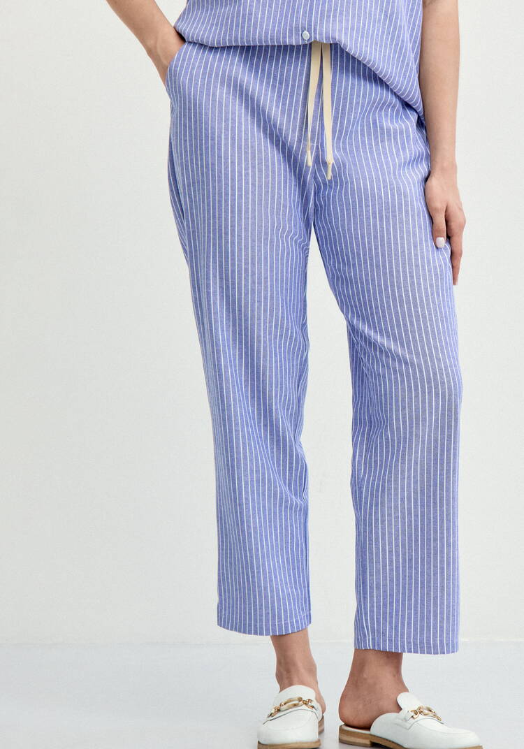 Брюки зауженные в полоску шир.  750, рис. 19