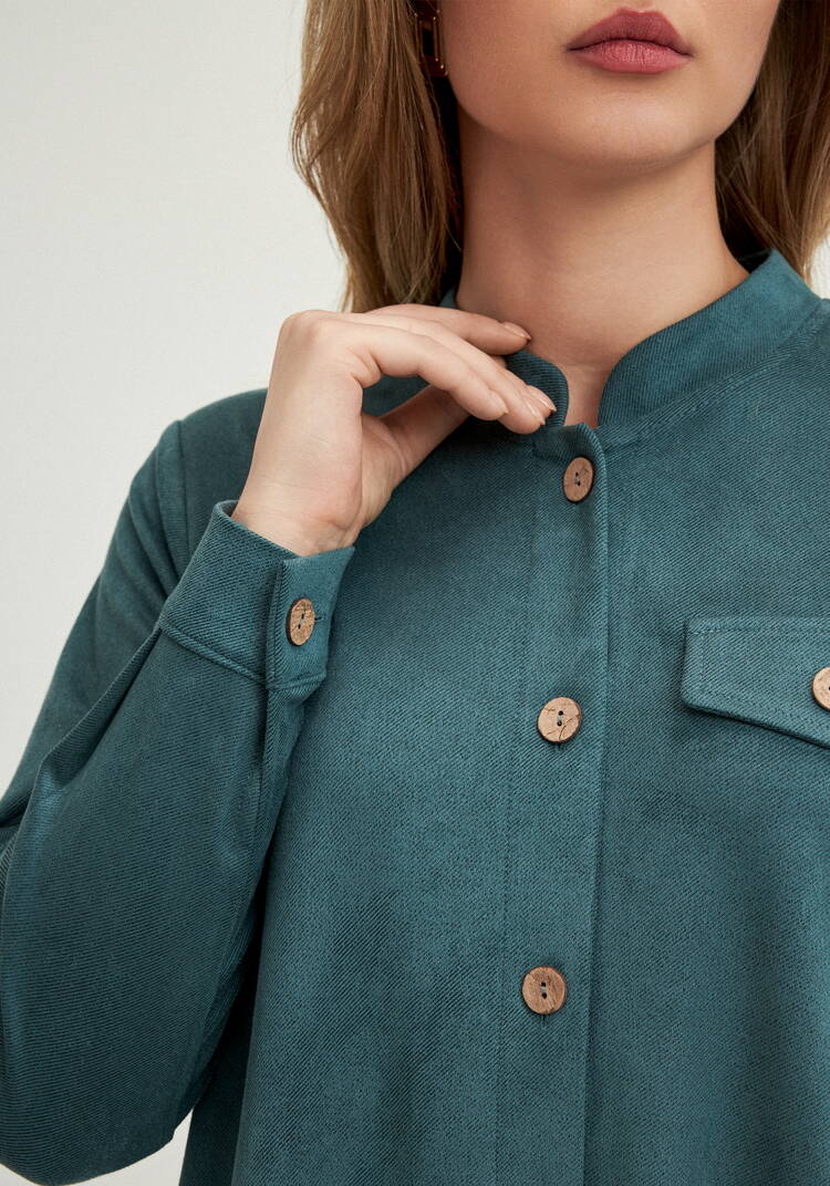 Платье-рубашка с плиссированной спинкой шир.  750, рис. 5