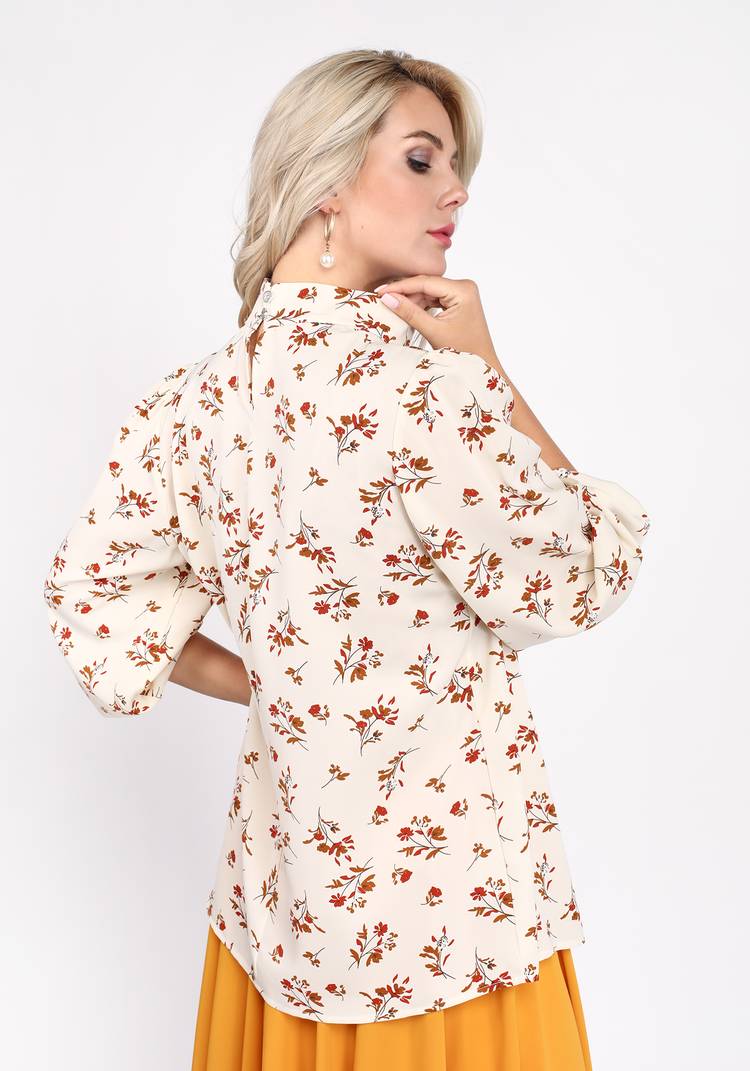 Блуза с воротником стойка и длинным рукавом шир.  750, рис. 3