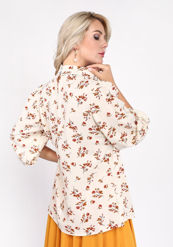 Блуза с воротником стойка и длинным рукавом шир.  580, рис. 3