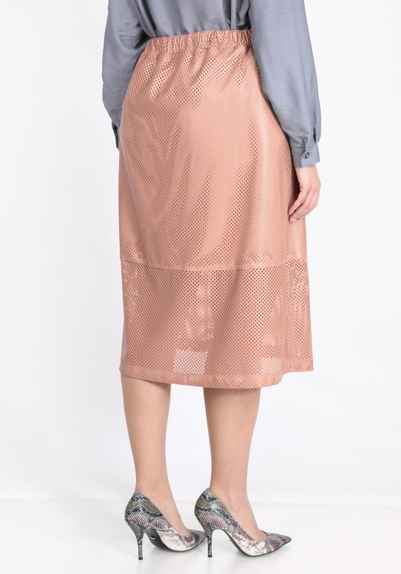 Юбка из перфорированной экокожи шир.  580, рис. 2