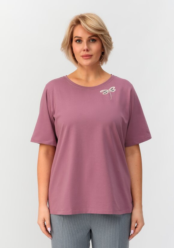 Блуза с принтом стрекоза шир.  580, рис. 19