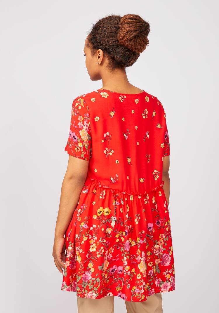 Туника с цветочным принтом свободного кроя шир.  750, рис. 13